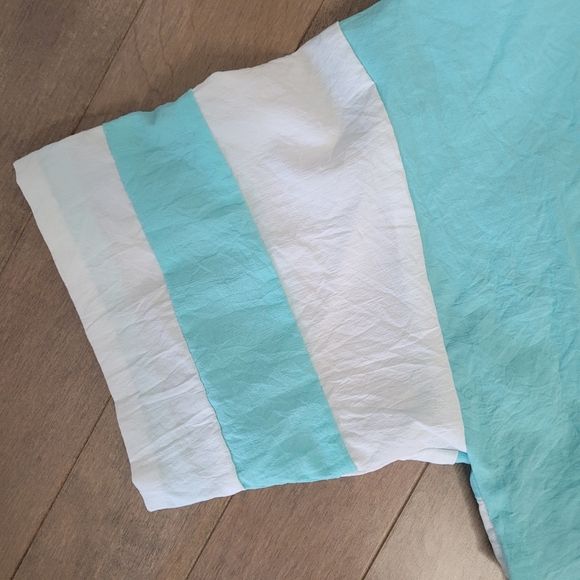 Vintage 80's teal and white 2 piece summer outfit size medium - Picture 4 of 9